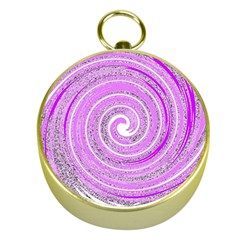 Digital Purple Party Pattern Gold Compasses