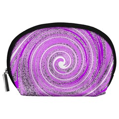 Digital Purple Party Pattern Accessory Pouches (large)  by Nexatart