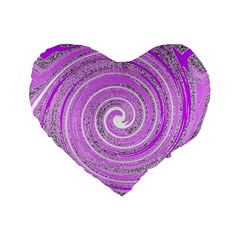 Digital Purple Party Pattern Standard 16  Premium Flano Heart Shape Cushions by Nexatart