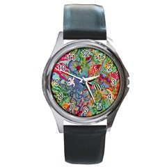 Dubai Abstract Art Round Metal Watch