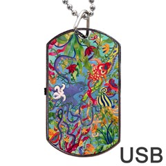 Dubai Abstract Art Dog Tag Usb Flash (two Sides)