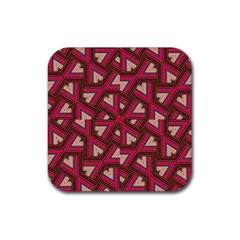 Digital Raspberry Pink Colorful Rubber Coaster (square)  by Nexatart