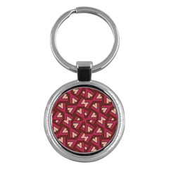 Digital Raspberry Pink Colorful Key Chains (round)  by Nexatart