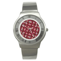 Digital Raspberry Pink Colorful Stainless Steel Watch