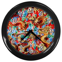 Dragons China Thailand Ornament Wall Clocks (black) by Nexatart