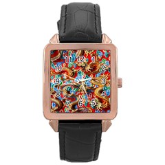 Dragons China Thailand Ornament Rose Gold Leather Watch  by Nexatart