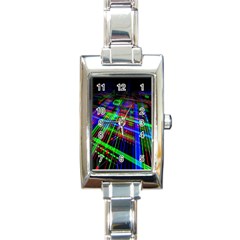 Electronics Board Computer Trace Rectangle Italian Charm Watch by Nexatart