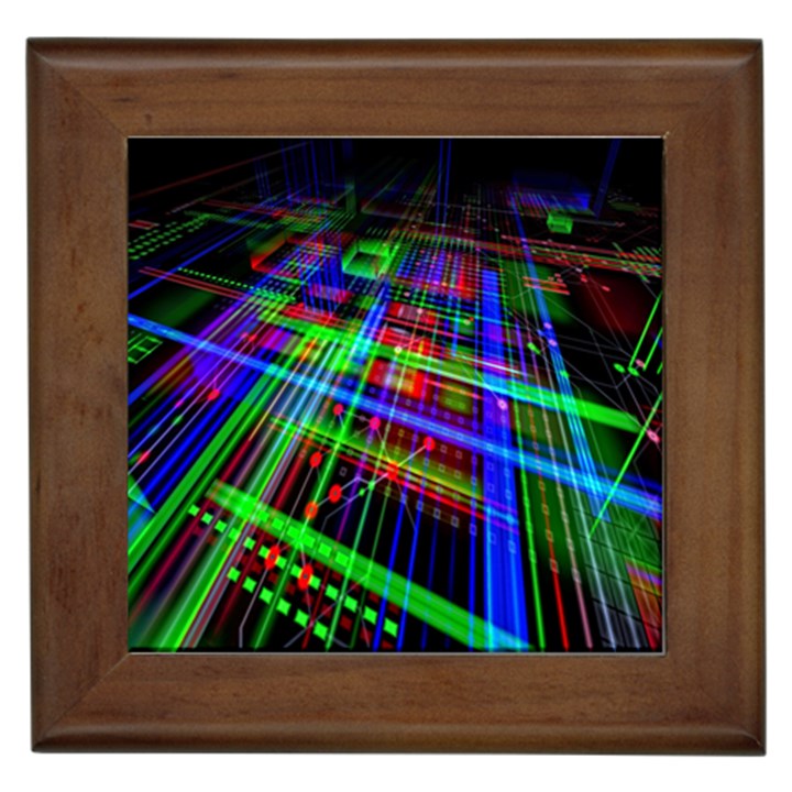 Electronics Board Computer Trace Framed Tiles