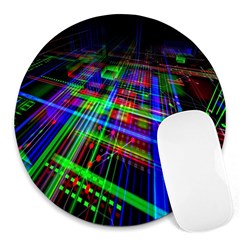 Electronics Board Computer Trace Round Mousepads by Nexatart