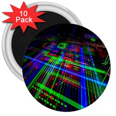 Electronics Board Computer Trace 3  Magnets (10 Pack)  by Nexatart