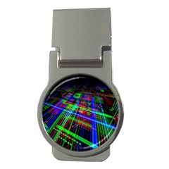 Electronics Board Computer Trace Money Clips (round)  by Nexatart