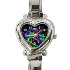 Electronics Board Computer Trace Heart Italian Charm Watch by Nexatart