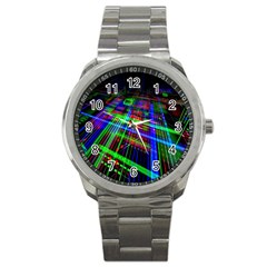 Electronics Board Computer Trace Sport Metal Watch by Nexatart