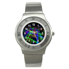 Electronics Board Computer Trace Stainless Steel Watch by Nexatart