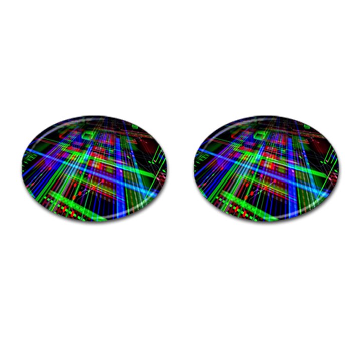 Electronics Board Computer Trace Cufflinks (Oval)