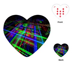 Electronics Board Computer Trace Playing Cards (heart)  by Nexatart