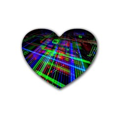 Electronics Board Computer Trace Heart Coaster (4 Pack)  by Nexatart