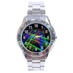 Electronics Board Computer Trace Stainless Steel Analogue Watch by Nexatart