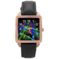 Electronics Board Computer Trace Rose Gold Leather Watch  by Nexatart