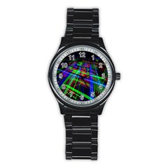 Electronics Board Computer Trace Stainless Steel Round Watch by Nexatart