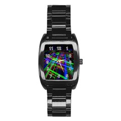 Electronics Board Computer Trace Stainless Steel Barrel Watch by Nexatart