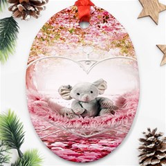 Elephant Heart Plush Vertical Toy Ornament (oval) by Nexatart