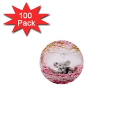 Elephant Heart Plush Vertical Toy 1  Mini Buttons (100 Pack)  by Nexatart