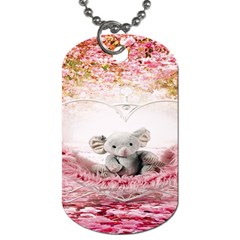 Elephant Heart Plush Vertical Toy Dog Tag (two Sides) by Nexatart