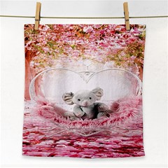 Elephant Heart Plush Vertical Toy Face Towel by Nexatart