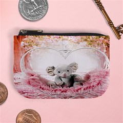 Elephant Heart Plush Vertical Toy Mini Coin Purses by Nexatart