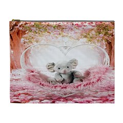 Elephant Heart Plush Vertical Toy Cosmetic Bag (xl) by Nexatart