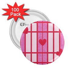 Fabric Magenta Texture Textile Love Hearth 2 25  Buttons (100 Pack)  by Nexatart