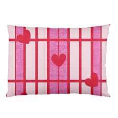 Fabric Magenta Texture Textile Love Hearth Pillow Case by Nexatart