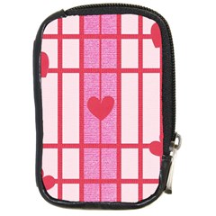 Fabric Magenta Texture Textile Love Hearth Compact Camera Cases by Nexatart