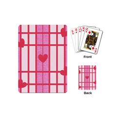 Fabric Magenta Texture Textile Love Hearth Playing Cards (mini) 