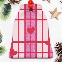 Fabric Magenta Texture Textile Love Hearth Ornament (bell)