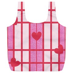 Fabric Magenta Texture Textile Love Hearth Full Print Recycle Bags (l)  by Nexatart