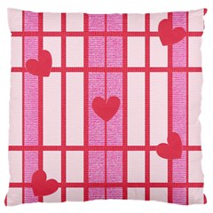 Fabric Magenta Texture Textile Love Hearth Standard Flano Cushion Case (one Side) by Nexatart