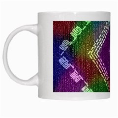 Embroidered Fabric Pattern White Mugs by Nexatart