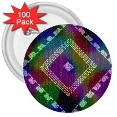 Embroidered Fabric Pattern 3  Buttons (100 Pack)  by Nexatart