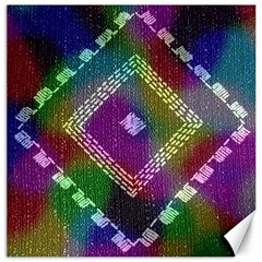 Embroidered Fabric Pattern Canvas 12  X 12  