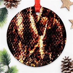 Fabric Yikes Texture Round Ornament (two Sides) by Nexatart