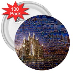 Dubai 3  Buttons (100 Pack) 