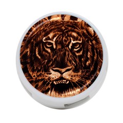 Eye Of The Tiger 4-port Usb Hub (one Side) by Nexatart