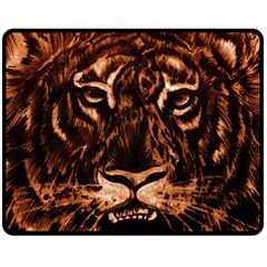 Eye Of The Tiger Fleece Blanket (medium)  by Nexatart