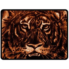 Eye Of The Tiger Double Sided Fleece Blanket (large)  by Nexatart