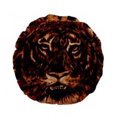 Eye Of The Tiger Standard 15  Premium Flano Round Cushions by Nexatart