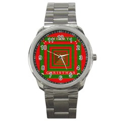 Fabric 3d Merry Christmas Sport Metal Watch by Nexatart