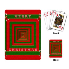 Fabric 3d Merry Christmas Playing Card by Nexatart