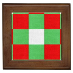 Fabric Christmas Colors Bright Framed Tiles by Nexatart